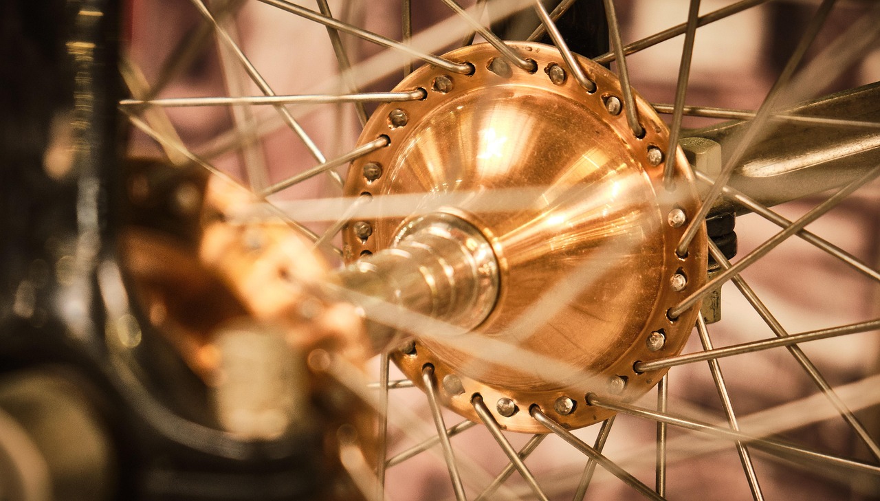 A bicycle wheel with a hub motor
