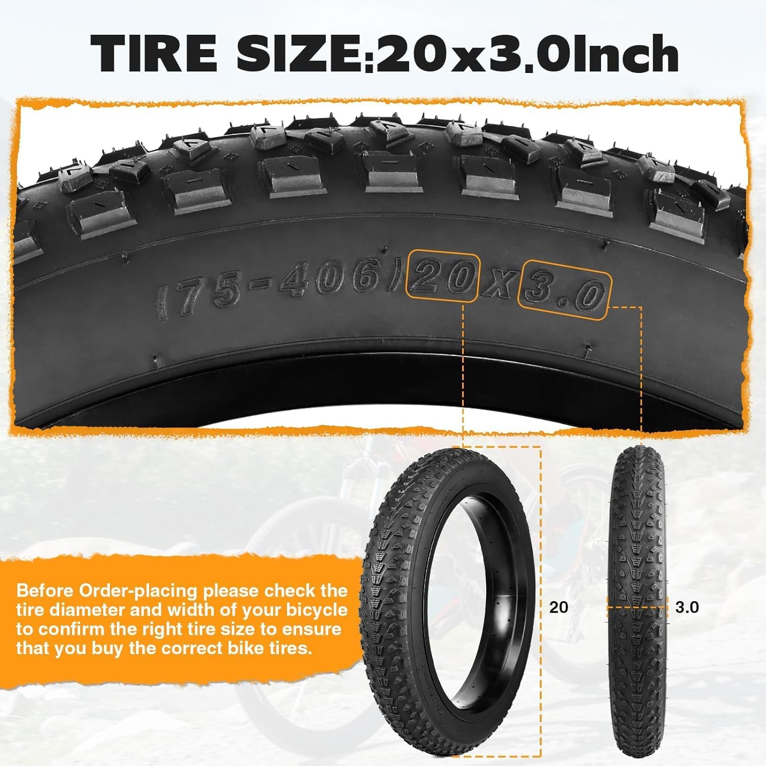 20x3.0 Fat Bike Tires - Hình 2
