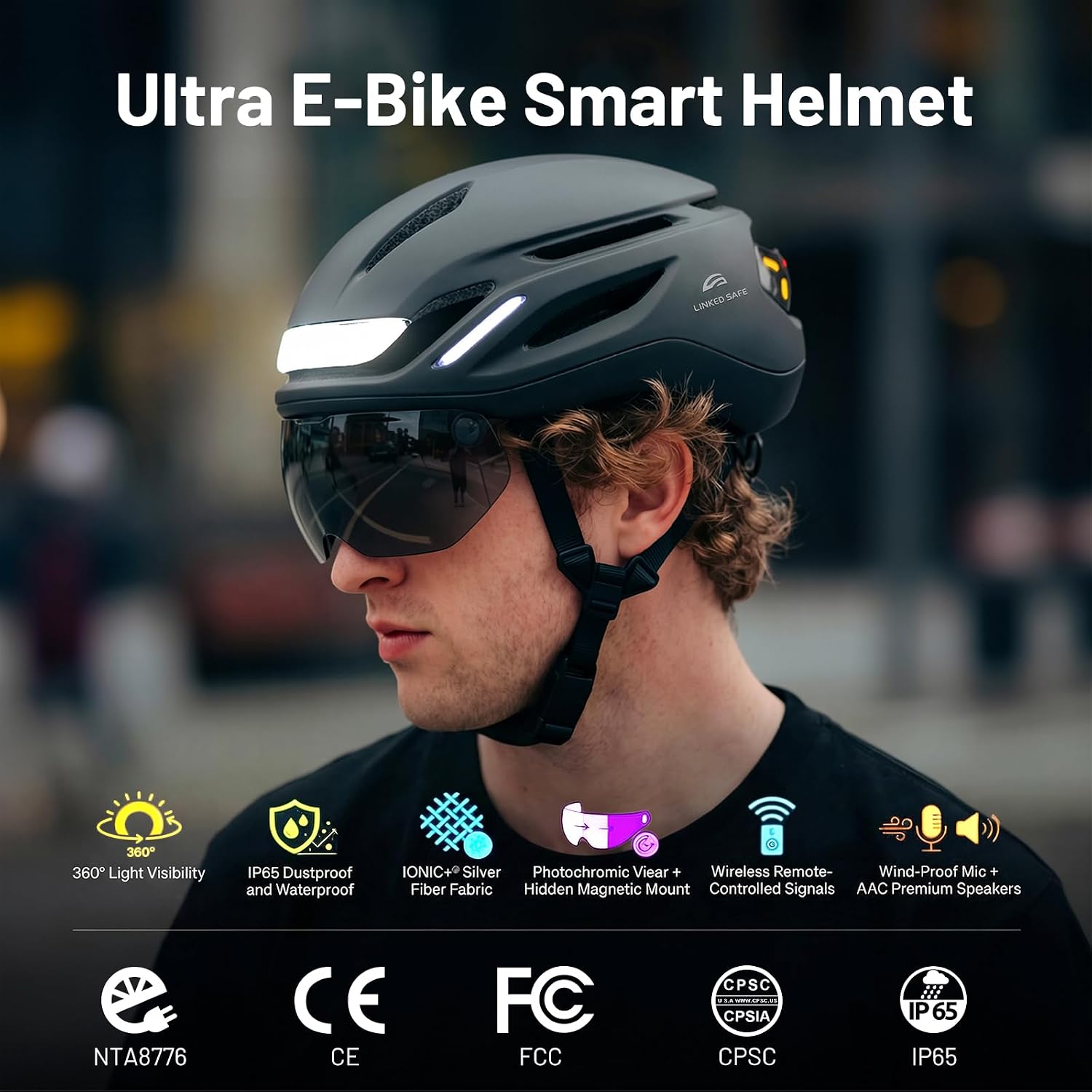 LINKED SAFE Smart E-Bike Helmet - Hình 2